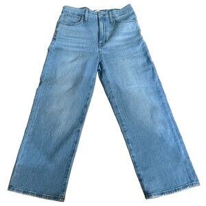 Madewell Jeans Women's Sz 28 Light Blue Wash High Waist Slim Wide Leg Crop Pants